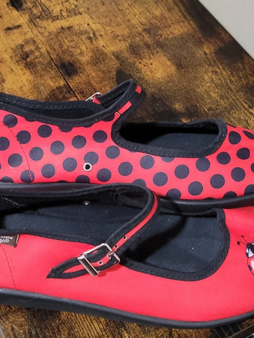 Chocolaticas 🩰Girls Red Ladybug Mary Jane Shoes